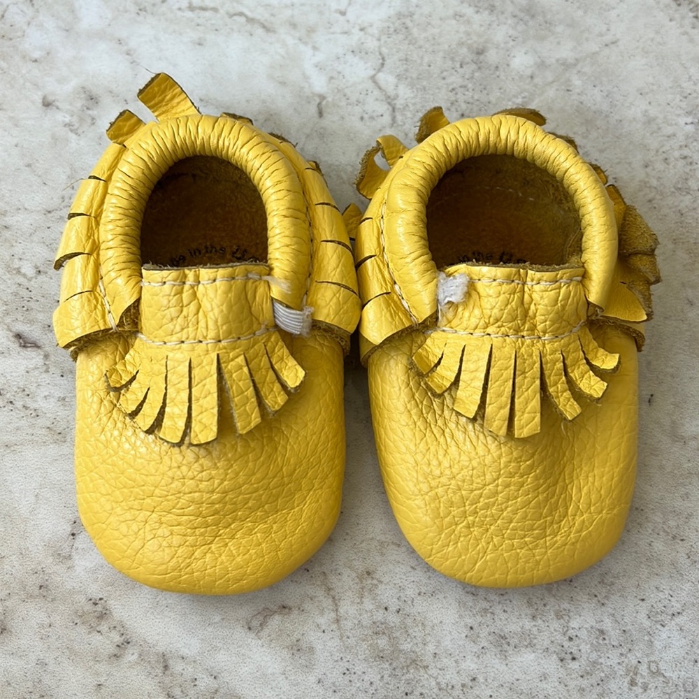 Freshly Picked Yellow Baby Moccasins - Size 1
